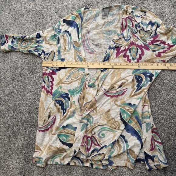 Catherines Cardigan Womens 1X 18/20W Paisley Open Front Lightweight Sweater Top - Picture 6 of 11